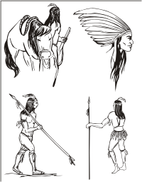 Vector Clip Art - American Indians 4