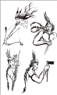 Vector Clip Art - American Indians 2