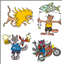 Vector Clip Art - Cat Cartoons
