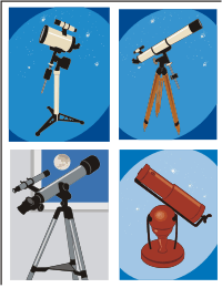 Vector Clip Art - Telescopes
