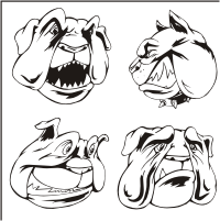 Vector Clip Art - Bulldog Head Cartoons