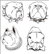 Vector Clip Art - Bulldog Heads