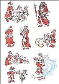 Векторный клипарт - Деды Морозы и Санта-Клаусы (II)