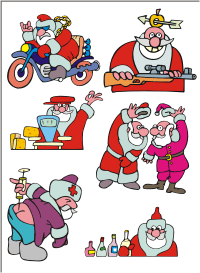 Vector Clip Art - Santa Claus Cartoons 1