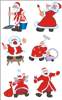 Vector Clip Art - Santa Claus Cartoons 2