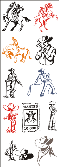 Vector Clip Art - Cowboys and Rodeo Clipart 1