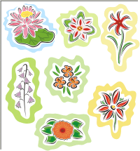 Vector Clip Art - Flowers, style 3