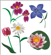 Vector Clip Art - Flowers, style 6