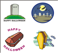 Vector Clip Art - Coffins and cemetery
