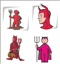 Vector Clip Art - Devils and deuces