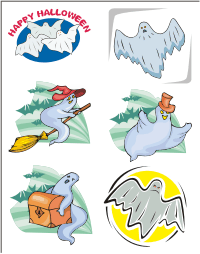 Vector Clip Art - Ghosts Clipart