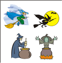 Vector Clip Art - Witches Clipart