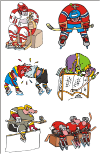 Vector Clip Art - Ice Hockey Cartoons