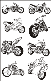 honda motorcycle clipart black and white