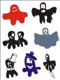 Vector Clip Art - Simple Ghost Cartoons