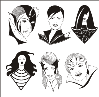 Vector Clip Art - Women Vampires