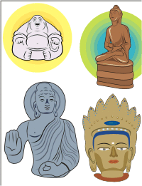 Векторный клипарт - Буддистские персонажи