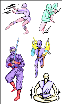 Vector Clip Art - Ninja Clipart (color)