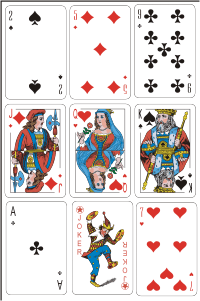 Векторный клипарт - Полный набор из 54 игральных карт