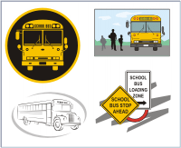 Vector Clip Art - School Buses Clipart