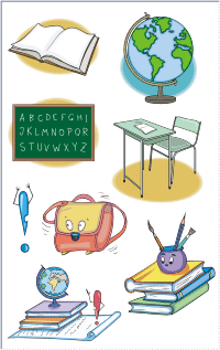 Vector Clip Art - School Supplies Clipart