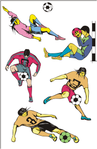 Vector Clip Art - Soccer players 2