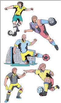 Vector Clip Art - Soccer players 1