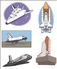 Vector Clip Art - Space Shuttles