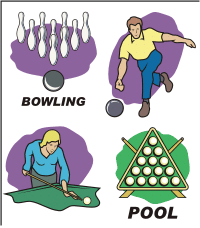 Vector Clip Art - Bowling and pool