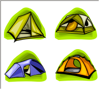 Vector Clip Art - Travel Tents