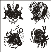 Vector Clip Art - Zodiac signs 5