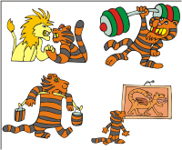 Vector Clip Art - Tiger Cartoons