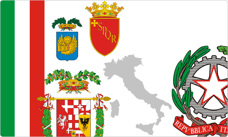 Heraldry Of Italy Italian Flags Coats Of Arms Vector Images On Cd Or By Download