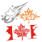 Vector graphics download package: Флеймы и тату с канадскими кленовыми листьями