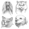 Vector graphics download package: Кошки и собаки