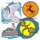 Vector graphics download package: Мифические существа: драконы, грифоны, единороги и пр.