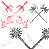 Vector clipart set 'Crossed Blades Clipart'