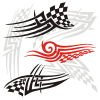 Vector clipart set 'Racing flames and race tattoos'