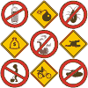 Набор изображений 'Запрещающие и предупреждающие знаки'