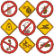 Vector graphics download package: Запрещающие и предупреждающие знаки
