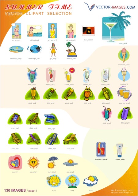 Summer Time Clipart Selection Page 1