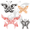 Vector clipart set 'Symmetrical Butterfly Tattoos'
