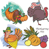 Vector clipart set 'Thanksgiving Day Clipart'