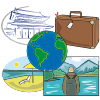 Vector clipart set 'Travel, Vacations and Summertime Clipart'